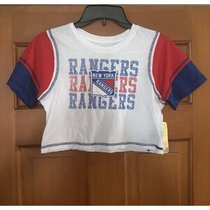 Girls' NHL New York Rangers Short Sleeve Crop T-Shirt Size Small NWT
